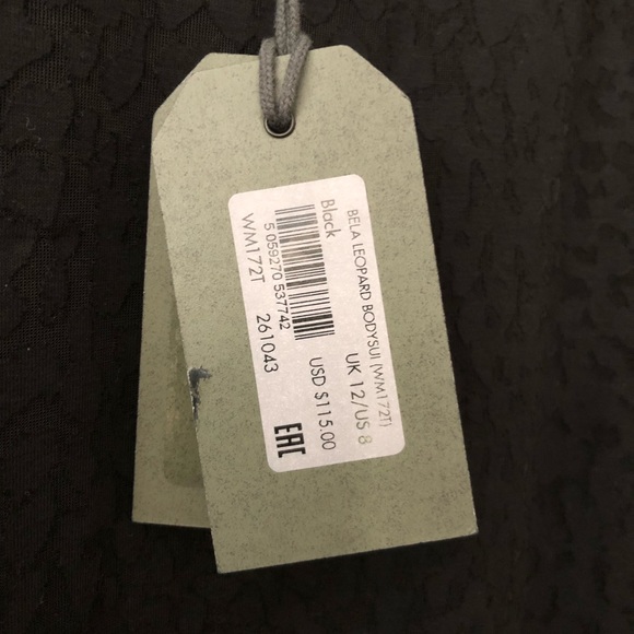 NWT All Saints Bela leopard lace long sleeve bodysuit, size 8 - Picture 10 of 11